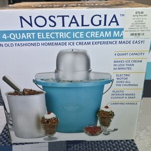 Nostalgia Blue Electric Ice Cream Maker